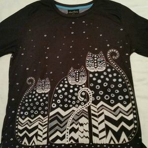 Laurel Burch cat top